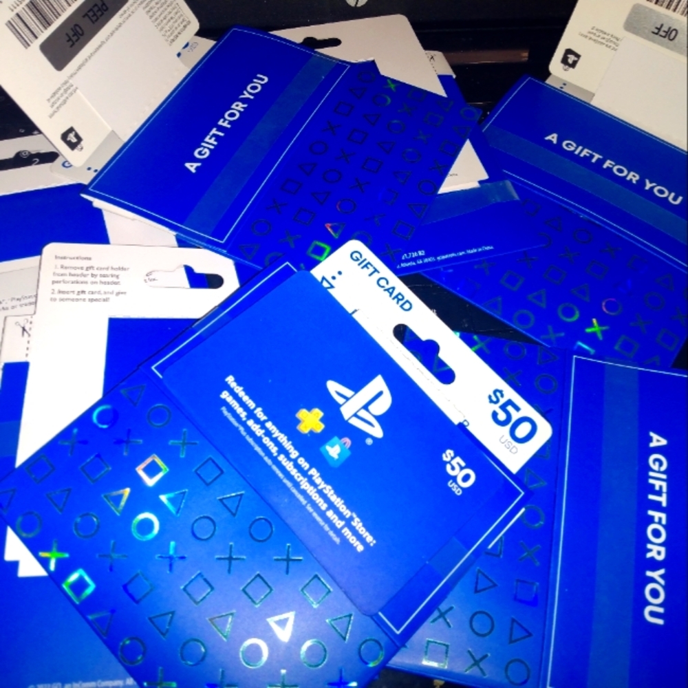 Gift cards for the kids 50 dollar PlayStation cards